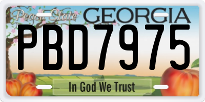 GA license plate PBD7975
