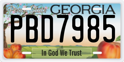 GA license plate PBD7985