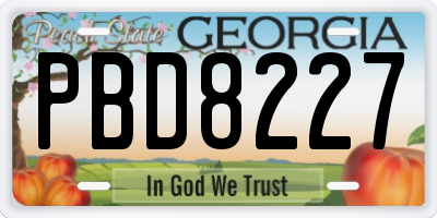 GA license plate PBD8227