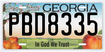 GA license plate PBD8335