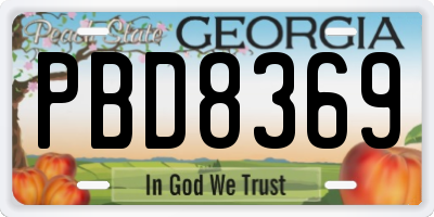 GA license plate PBD8369