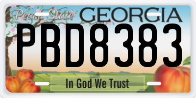 GA license plate PBD8383