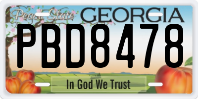 GA license plate PBD8478