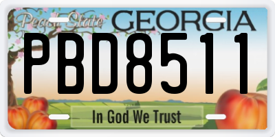 GA license plate PBD8511