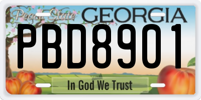 GA license plate PBD8901