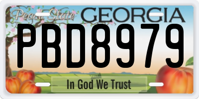GA license plate PBD8979