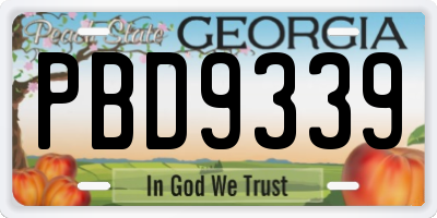 GA license plate PBD9339