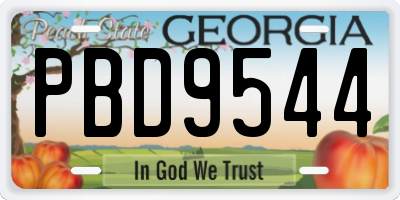 GA license plate PBD9544