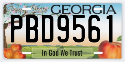 GA license plate PBD9561