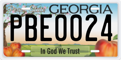 GA license plate PBE0024