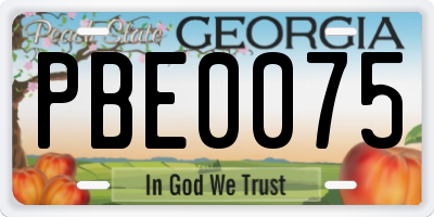 GA license plate PBE0075