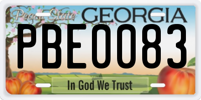 GA license plate PBE0083
