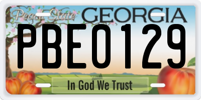 GA license plate PBE0129