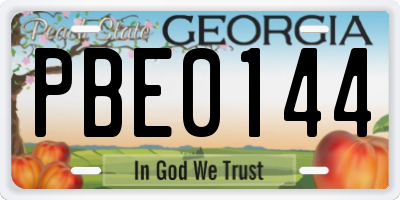GA license plate PBE0144