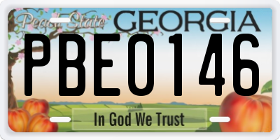 GA license plate PBE0146