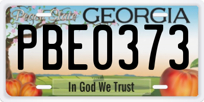 GA license plate PBE0373