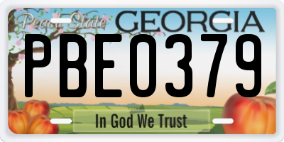 GA license plate PBE0379