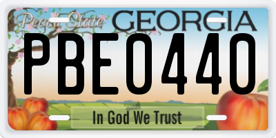 GA license plate PBE0440