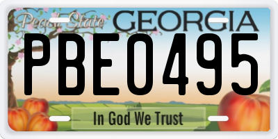 GA license plate PBE0495