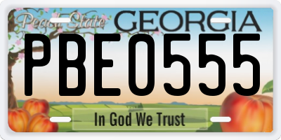 GA license plate PBE0555