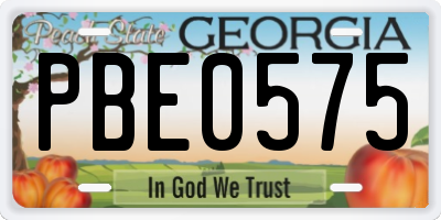GA license plate PBE0575