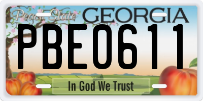 GA license plate PBE0611