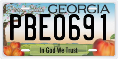 GA license plate PBE0691
