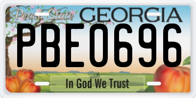 GA license plate PBE0696