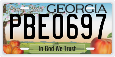 GA license plate PBE0697