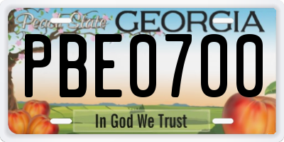 GA license plate PBE0700