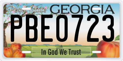 GA license plate PBE0723