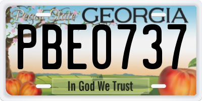 GA license plate PBE0737