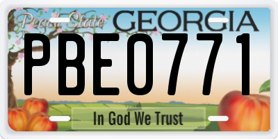 GA license plate PBE0771