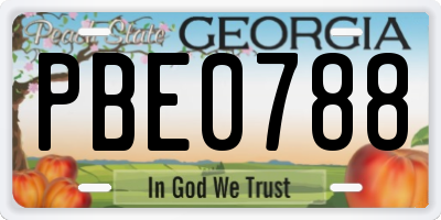 GA license plate PBE0788