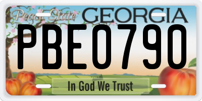 GA license plate PBE0790