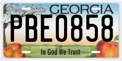 GA license plate PBE0858