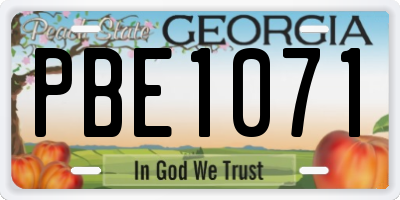 GA license plate PBE1071