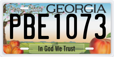 GA license plate PBE1073