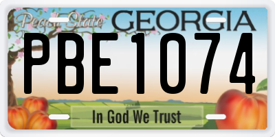 GA license plate PBE1074