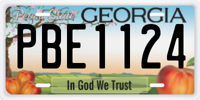 GA license plate PBE1124
