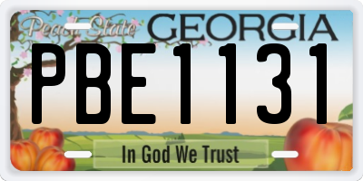 GA license plate PBE1131