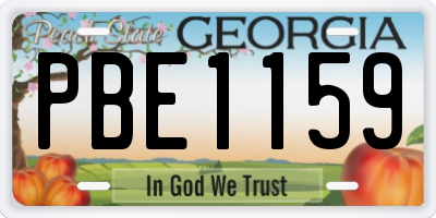 GA license plate PBE1159