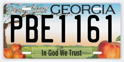 GA license plate PBE1161
