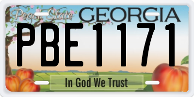 GA license plate PBE1171