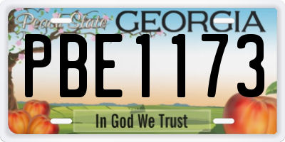 GA license plate PBE1173