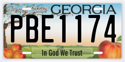 GA license plate PBE1174