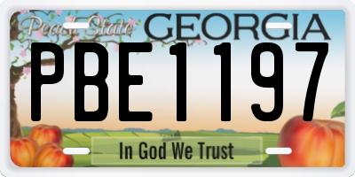 GA license plate PBE1197
