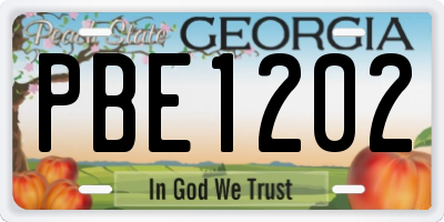 GA license plate PBE1202