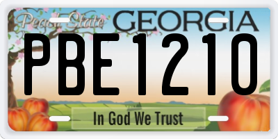 GA license plate PBE1210