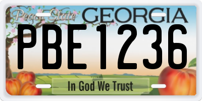 GA license plate PBE1236